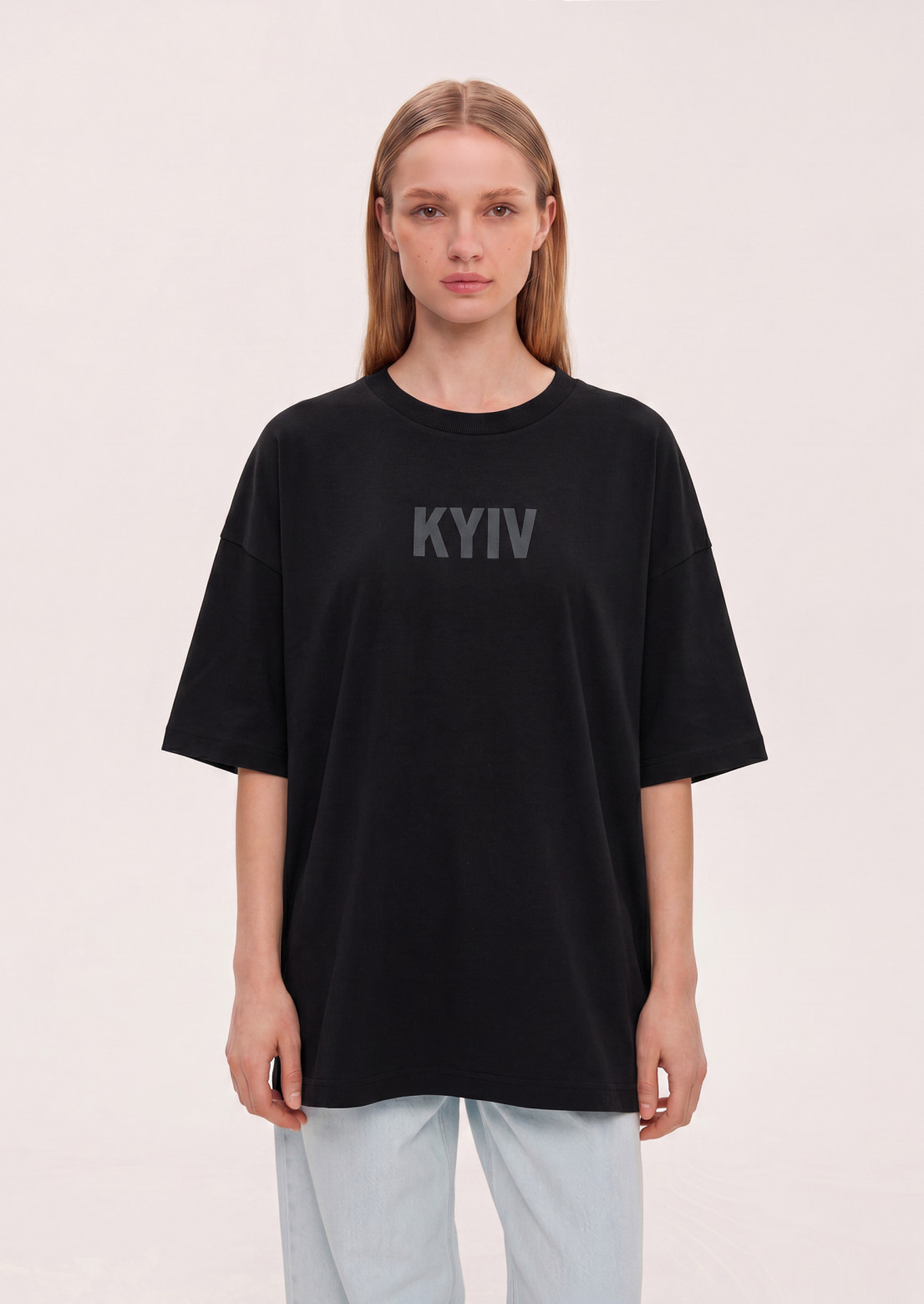 Black color unisex oversize T-shirt 